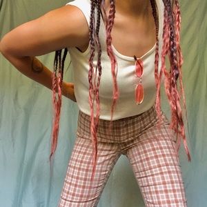 Y2K prep checkered casual trousers